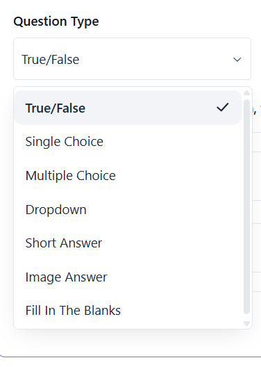 Select a Question Type