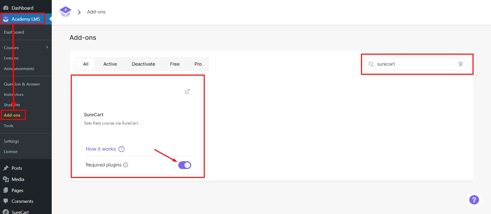 SureCart add-on