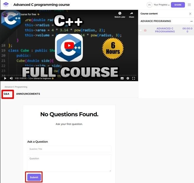 The Q&A section