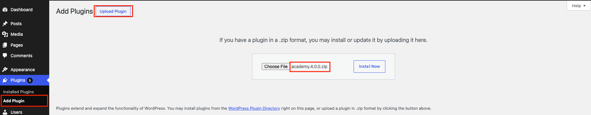 Upload Academy LMS pro ZIP