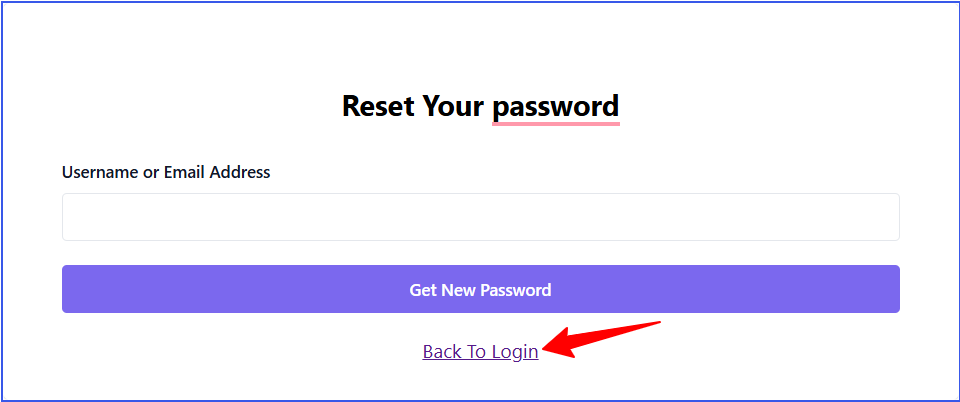 Reset Your Password