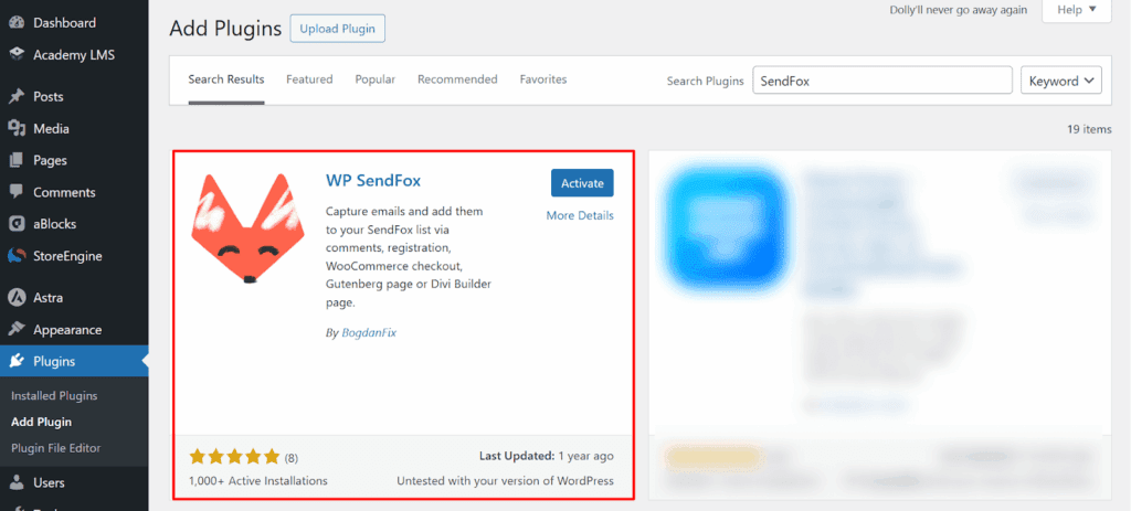 WP SendFox plugin